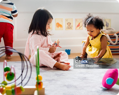Woman Playing With Young Girl Home 2
